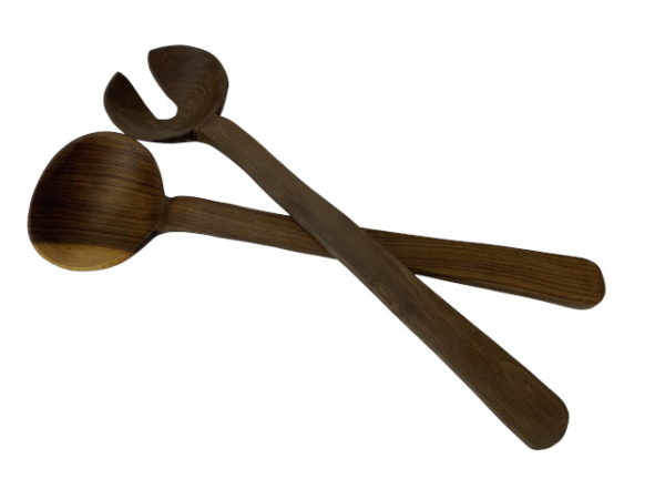 Handgeschnitztes Salatbesteck aus Olivenholz